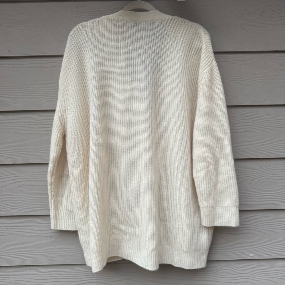 Quince Mongolian Cashmere Fisherman Boxy Cropped Cardigan Sweater - Picture 16 of 16